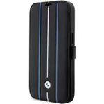 Etui BMW BMBKP14L22RVSK iPhone 14 Pro 6,1" czarny/black bookcase Leather Stamp Blue Lines