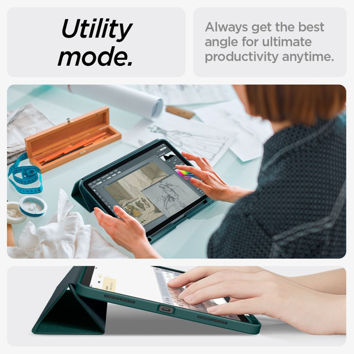 Etui Spigen Urban Fit iPad Air 10.9 4 / 5 / 2020-2022 / 6 7 / 2024-2025 Midnight Green Case