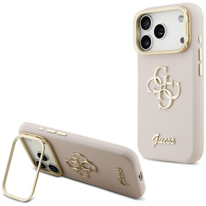 Etui Guess Grained Big 4G & Stand Camera do iPhone 17 Pro różowy