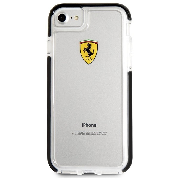 Etui FERRARI Apple iPhone 7 8 Shockproof Bezbarwny Czarny Case