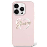 Etui Guess iPhone 16 Pro 6.3" różowy/pink hardcase IML Heart