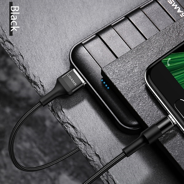 Kabel Pleciony USAMS MicroUSB 2A 1,2m U5 SJ224USB01 US-SJ224 Czarny