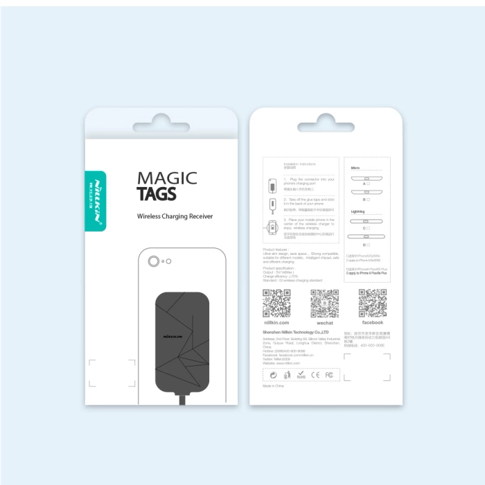 Adapter USB-C do ładowania indukcyjnego Nillkin Magic Tags (czarny)