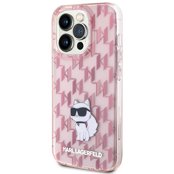 Etui Karl Lagerfeld KLHCP15LHNCMKLP iPhone 15 Pro 6.1" różowy/pink hardcase Monogram Choupette Case