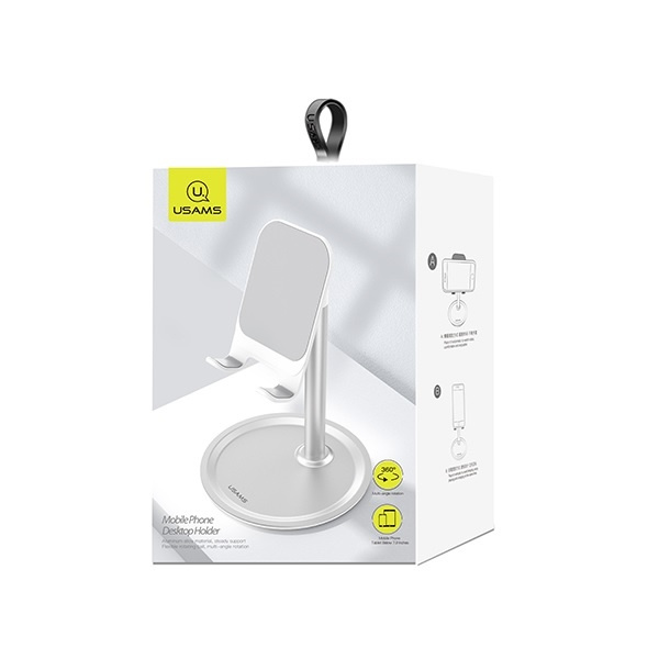Uchwyt Biurkowy USAMS Na Telefon Tablet Srebrny