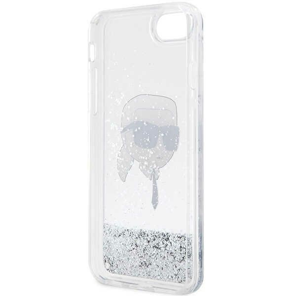 Etui Karl Lagerfeld KLHCI8LNKHCH iPhone 7/8/ SE 2020/2022 srebrny/silver hardcase Glitter Karl Head Case