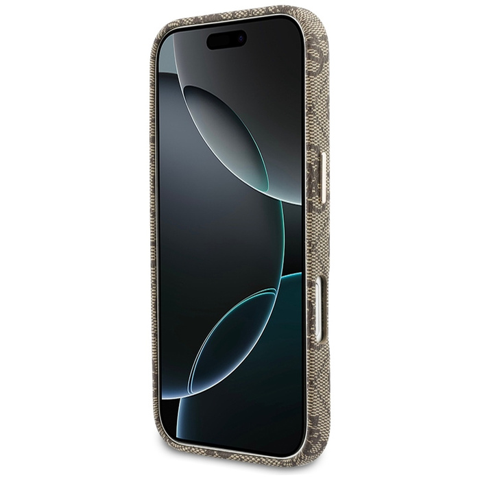 Etui Guess 4G Script MagSafe do iPhone   17 brązowy