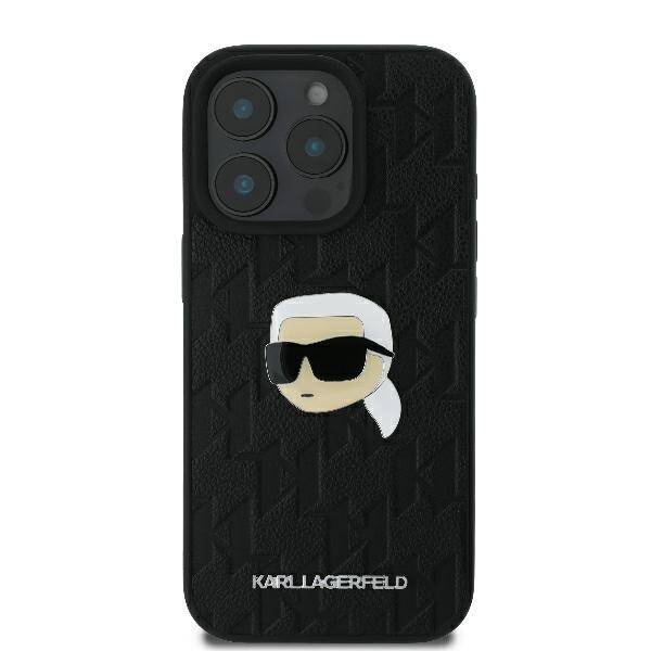 Etui Karl Lagerfeld iPhone 16 Pro 6.3" czarny/black hardcase Monogram Karl Head Pin