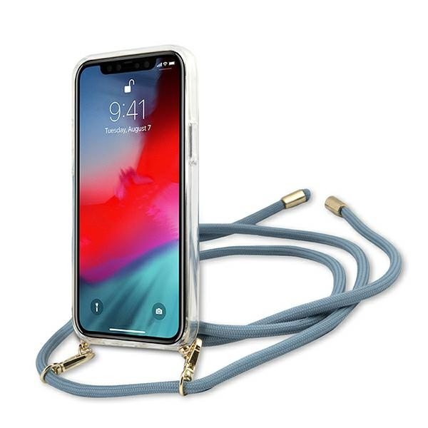 Etui GUESS Apple iPhone 12 Mini Script Vintage Niebieski Hardcase