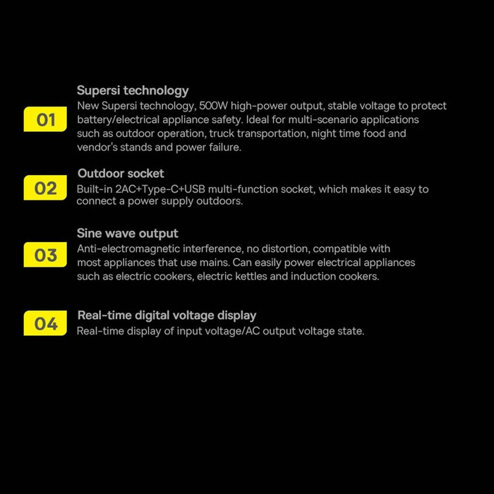Baseus samochodowa przetwornica inwerter prądu 150W 12V / 500W  220V (wtyczka EU i CN) czarny (CGNB000101)