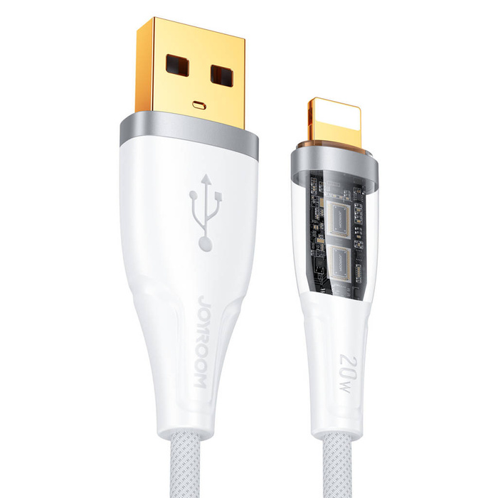 Joyroom kabel szybko ładujący z inteligentnym wyłącznikiem USB - Lightning 2.4A 1.2m biały (S-UL012A3)