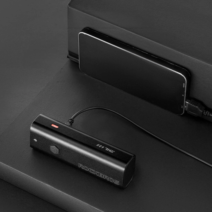 Lampka rowerowa Rockbros RHL600 przednia 2600mAh 600lm IPX6 - czarna