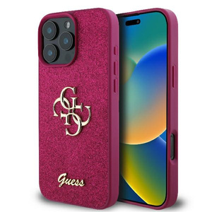 Etui Guess iPhone 16 Pro Max 6.9" fioletowy/lpurple hardcase Fixed Glitter Big 4G