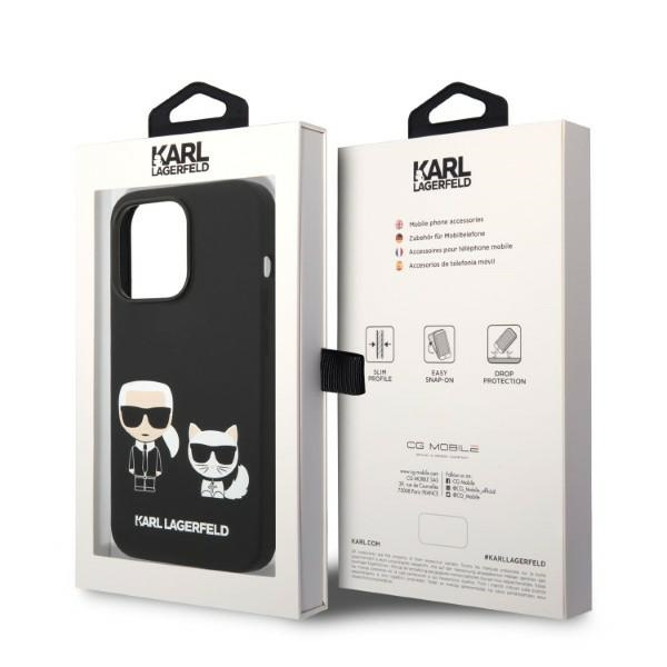 Etui KARL LAGERFELD Apple iPhone 14 Pro Max Liquid Silicone Karl & Choupette Magsafe Czarny Hardcase