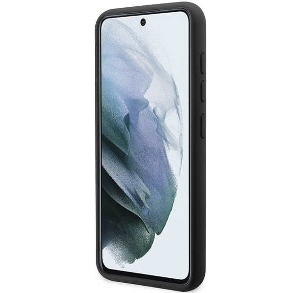 Etui Guess GUHCS23MSLSMK S23 Plus S916 czarny/black hardcase Silicone Vintage Gold Logo