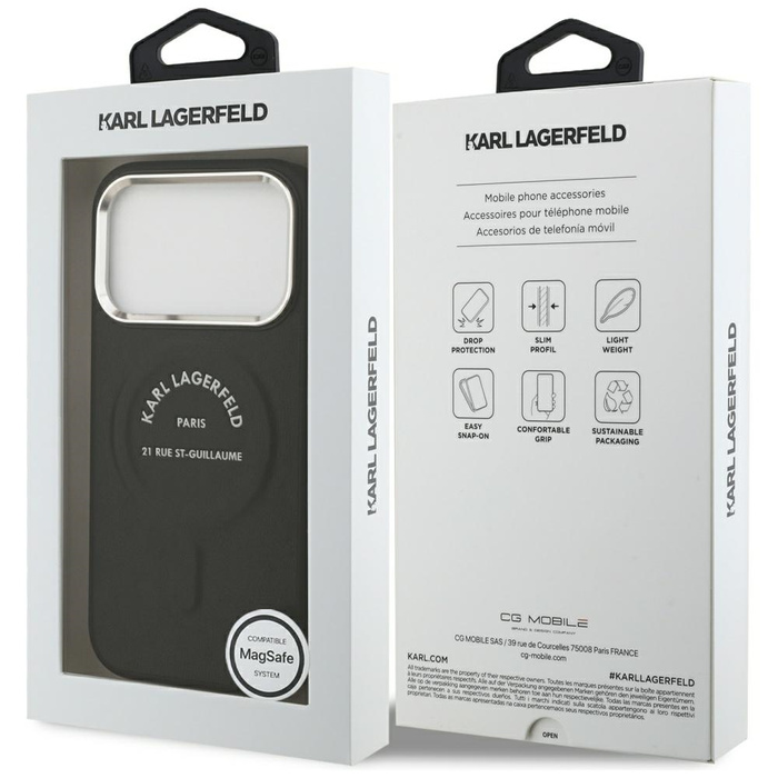 Etui Karl Lagerfeld Karl RSG Logo        MagSafe do iPhone 17 Pro czarny