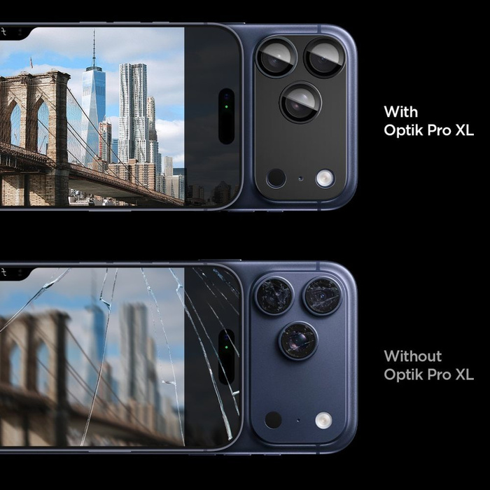 OSŁONA APARATU SPIGEN IPHONE 17 PRO MAX OPTIK PRO XL GLAS.TR ”EZ FIT” CAMERA PROTECTOR BLACK