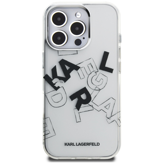 Etui Karl Lagerfeld IML Sketched Graphic do iPhone 16 Pro przezroczysty