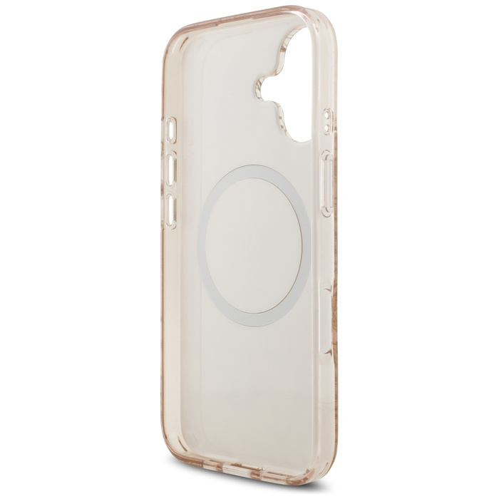 Etui Guess IML Flowers Electro Pearl     Strap MagSafe do iPhone 17 różowy