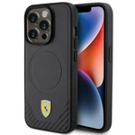 Etui Ferrari FEHMP15LPTEK iPhone 15 Pro 6.1" czarny/black hardcase Carbon Metal Logo MagSafe Case