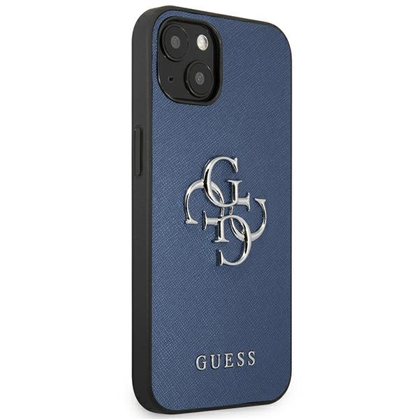 Etui GUESS Apple iPhone 13 Mini Saffiano 4G Metal Logo Niebieski Hardcase
