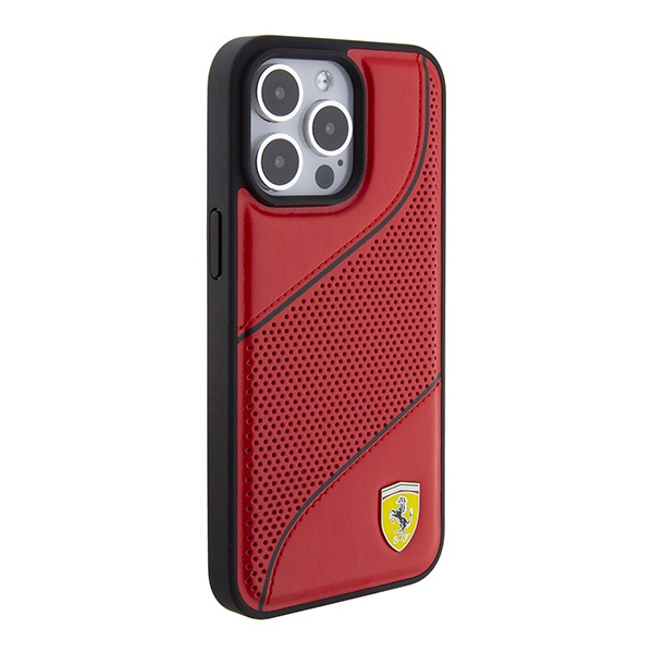 Etui Ferrari FEHCP15LPWAR iPhone 15 Pro 6.1" czerwony/red hardcase Perforated Waves Metal Logo Case