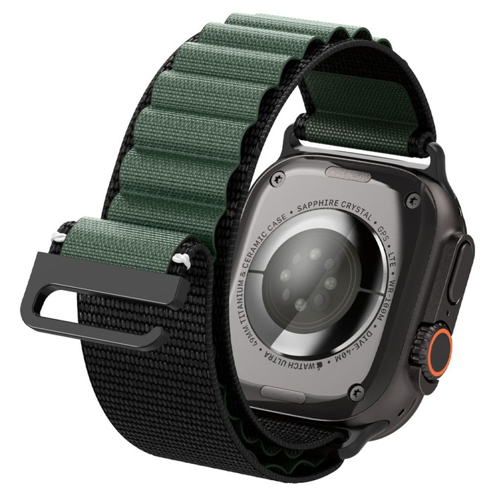 PASEK SPIGEN WBF1 BAND APPLE WATCH 6 / 7 / 8 / 9 / 10 / SE / ULTRA 1 / 2 (44 / 45 / 46 / 49 MM) BLACK/GREEN