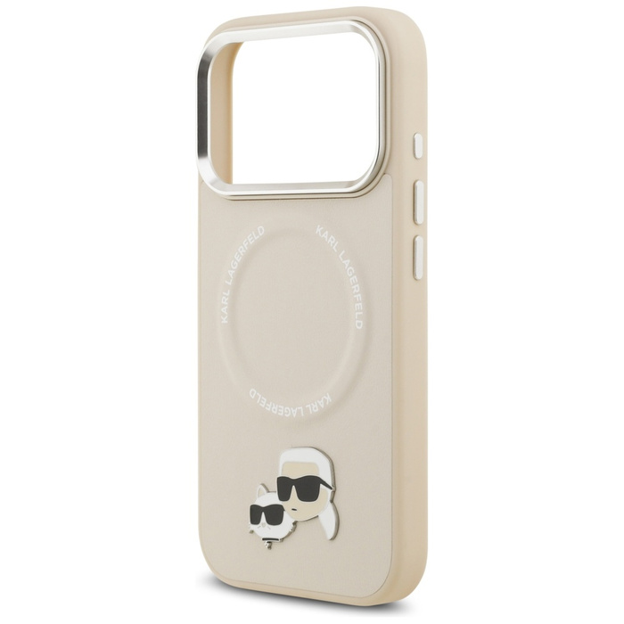 Etui Karl Lagerfeld Karl & Choupette     Pins MagSafe do iPhone 17 Pro beżowy