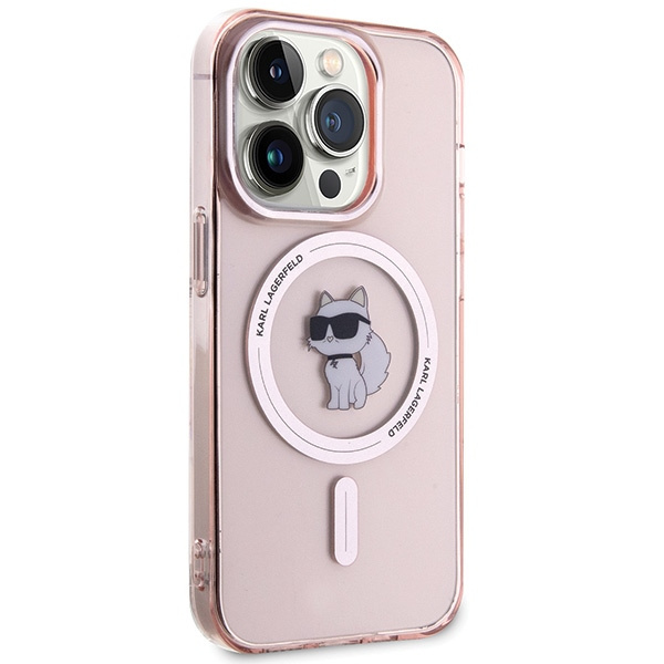 Etui Karl Lagerfeld KLHMP15XHFCCNOP iPhone 15 Pro Max 6.7" różowy/pink hardcase IML Choupette MagSafe Case