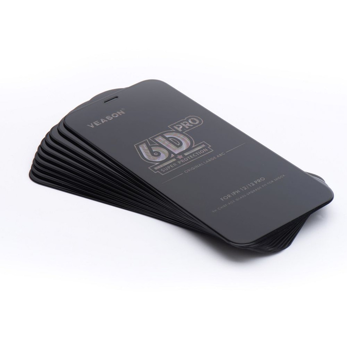 Szkło Hartowane 6D Pro Veason Glass (SET 10in1) - do Iphone 13 czarny
