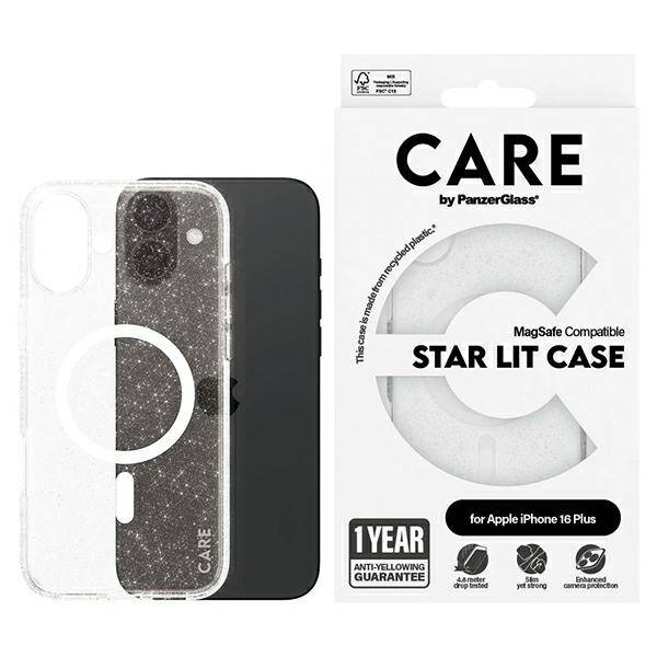 Etui CARE by PanzerGlass Flagship Star Lit Case iPhone 16 Plus 6,7" biały/white MagSafe 1343
