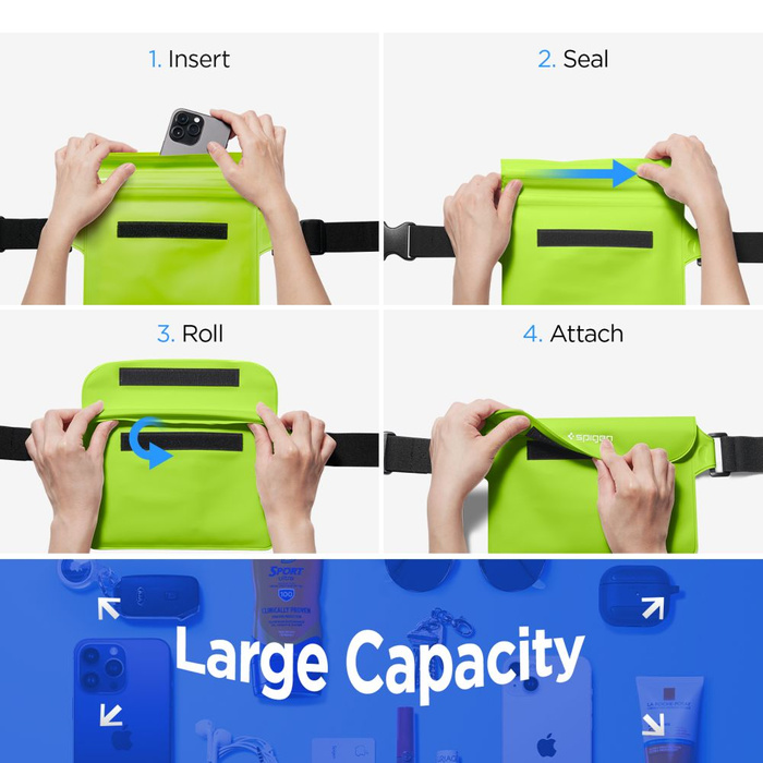 Etui Spigen A620 Universal Waterproof Waist Bag 2-pack Cactus Green Case