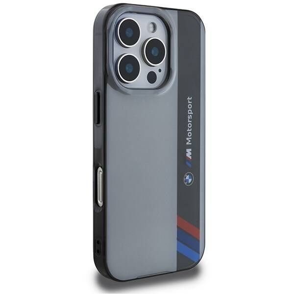 ETUI BMW iPhone 16 Pro 6.3" szary/grey hardcase Motosport IML Vertical Stripe