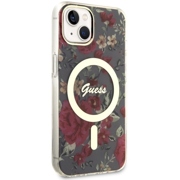 Etui Guess GUHMP14MHCFWSA iPhone 14 Plus 6.7" zielony/khaki hardcase Flower MagSafe Case