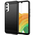 Etui Carbon Case etui do Samsung Galaxy A34 5G elastyczny silikonowy karbonowy pokrowiec czarne Case