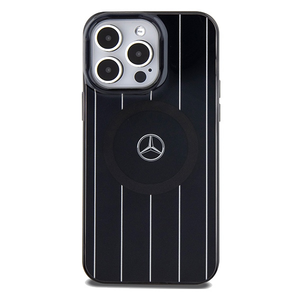 Etui Mercedes MEHMP15X23HRSK iPhone 15 Pro Max 6.7" czarny/black hardcase Double Layer Crossed Lines MagSafe Case