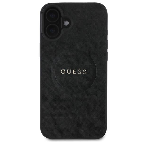 Etui Guess iPhone 16 Plus czarny/black HC MagSafe PU Saffiano Classic Logo