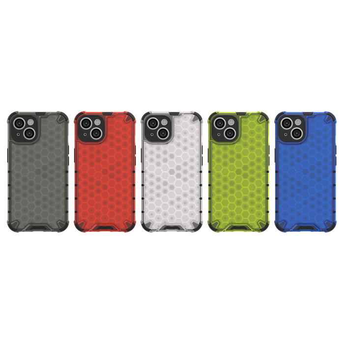 Etui Honeycomb Etui iPhone 14 Pancerny Hybrydowy Pokrowiec Przezroczyste Case