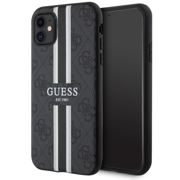 Etui Guess GUHMN61P4RPSK iPhone 11 / Xr czarny/black hardcase 4G Printed Stripes MagSafe Case