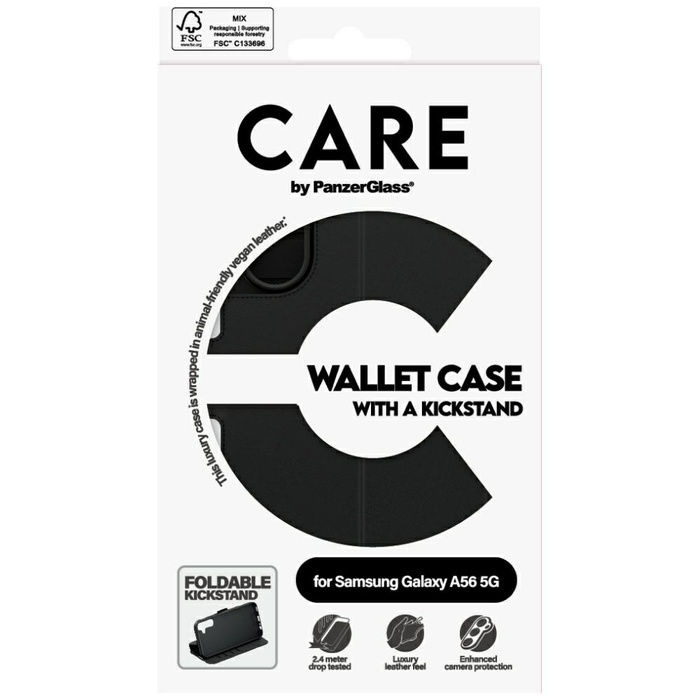 Etui CARE by PanzerGlass Feature Wallet  Kickstand do Samsung Galaxy A56 5G czarny