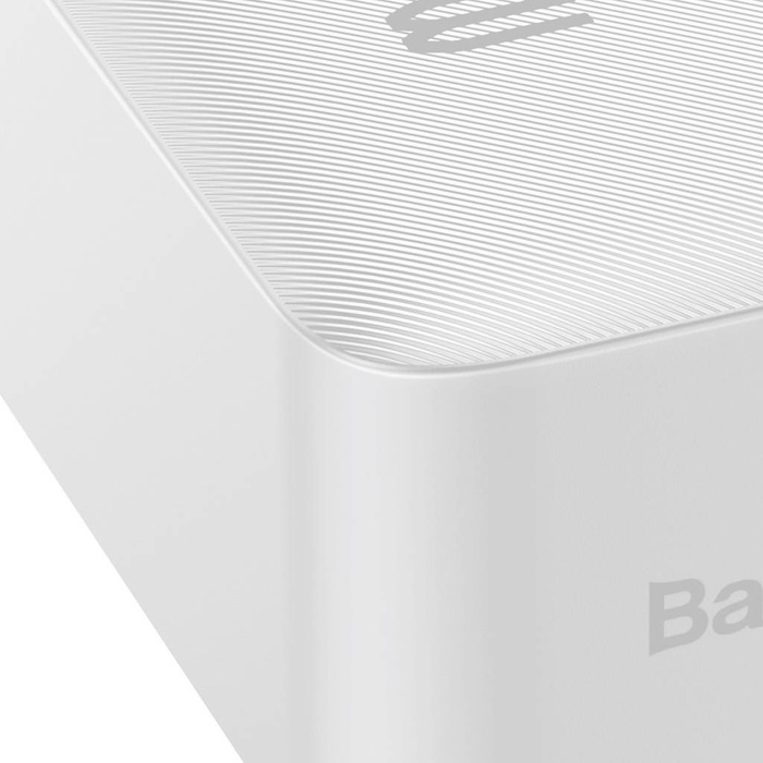 Baseus Bipow powerbank z wyświetlaczem 30000mAh 15W biały (Overseas Edition) + kabel USB-A - Micro USB 0.25m biały (PPBD050202)