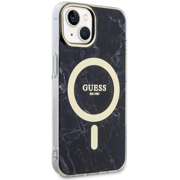 Etui Guess GUHMP14SPCUMAK iPhone 14 6.1" czarny/black hardcase Marble MagSafe Case