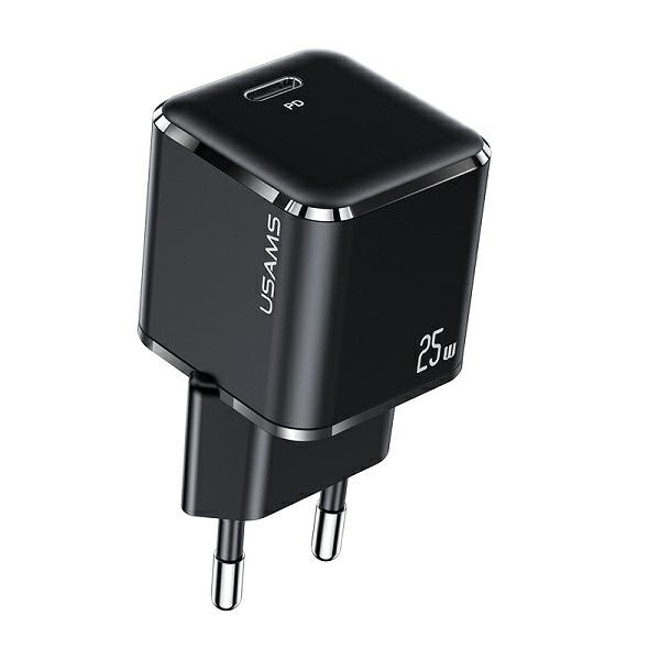 Ładowarka Sieciowa USAMS 1xUSB-C T42 Mini 25W 5V-3A PD3.0 Fast Charging Czarny