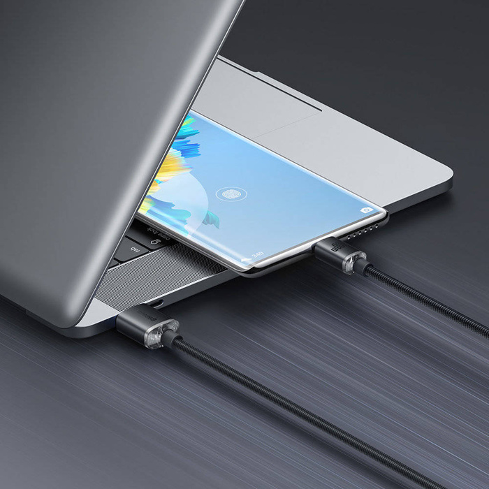 [PO ZWROCIE] Baseus Crystal Shine Series kabel przewód USB do szybkiego ładowania i transferu danych USB Typ A - USB Typ C 100W 1,2m czarny (CAJY000401)