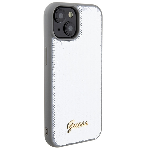 Etui Guess GUHCP15SPSFDGSS iPhone 15 6.1" srebrny/silver hardcase Sequin Script Metal Case