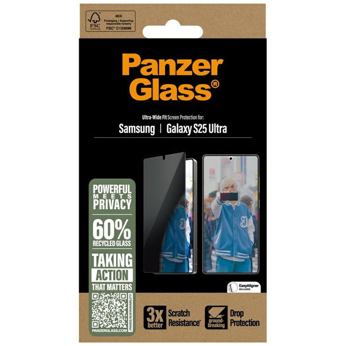 Szkło prywatyzujące PanzerGlass           Ultra-Wide Fit do Samsung Galaxy S25 Ultra