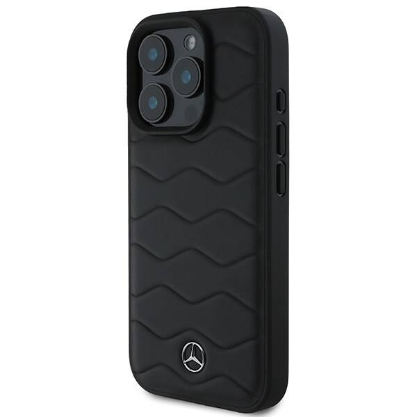 Etui Mercedes iPhone 16 Pro 6.3" czarny/black hardcase MB Waves Leather