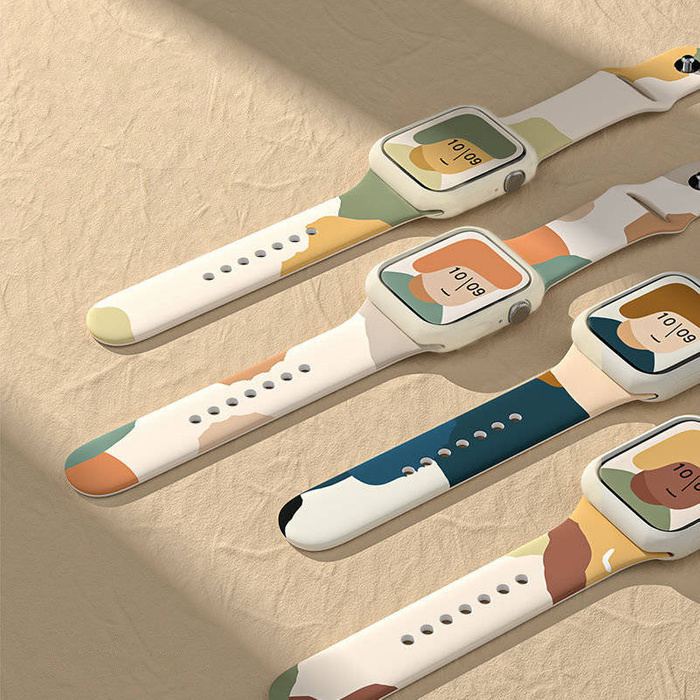 Strap Moro opaska do Apple Watch 7 / 6 / SE / 5 / 4 / 3 / 2 (41mm / 40mm / 38mm) silikonowy pasek bransoletka do zegarka wzór 1