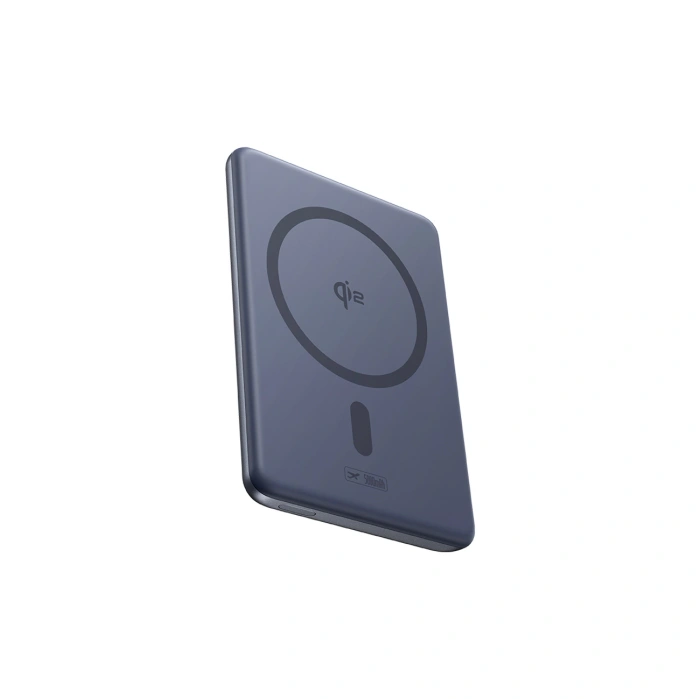 Powerbank Baseus PicoGo AM31 Qi2 5000mAh 20W ultracienki kompatybilny z MagSafe z podstawką z kablem plecionym Baseus Simple USB-C 20cm - szary