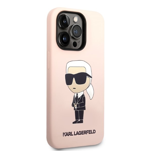 Etui KARL LAGERFELD Apple iPhone 14 Pro Max Silicone Ikonik Różowy Hardcase